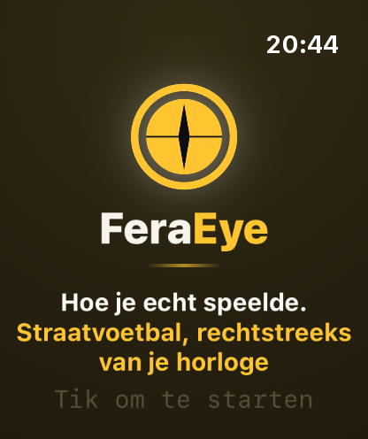 Stap 1: Open FeraEye vóór de wedstrijd op het horloge.