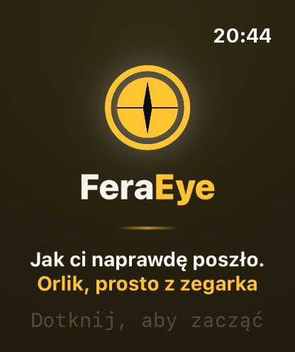 Krok 1: Przed meczem otwórz FeraEye na zegarku.