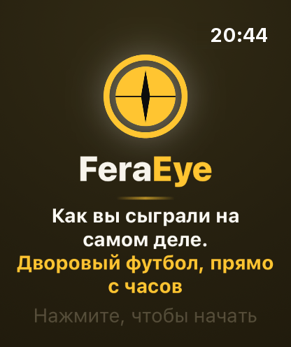 Шаг 1: Перед матчем откройте FeraEye на часах.