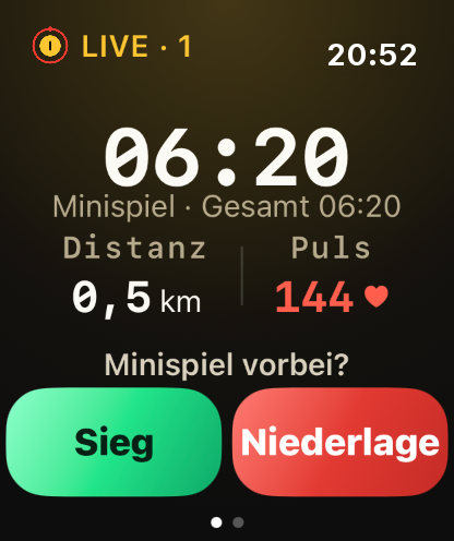 Schritt 3: Die Uhr zählt jedes Minispiel.