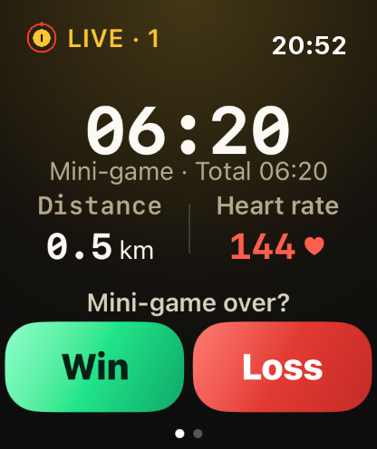 Step 3: The watch counts each mini-game.