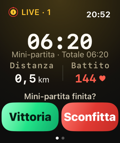 Passo 3: L'orologio conta ogni mini-partita.