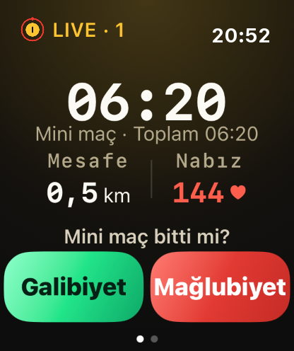 Adım 3: Saat her mini maçı sayar.