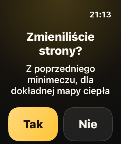 Krok 7: Zegarek pyta, czy zmieniliście strony, żeby wiedzieć, gdzie atakowaliście.