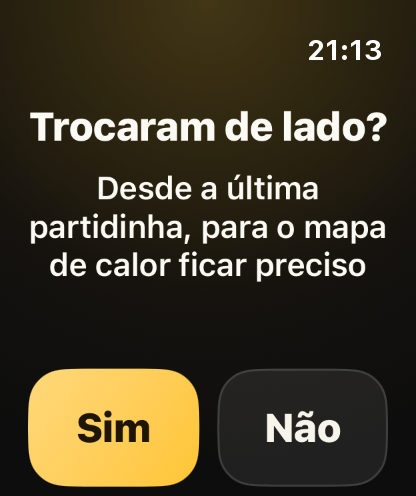 Passo 7: O relógio pergunta se vocês trocaram de lado, para saber para onde atacaram.