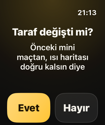 Adım 7: Saat taraf değişimini sorar; böylece nereye hücum ettiğinizi bilir.