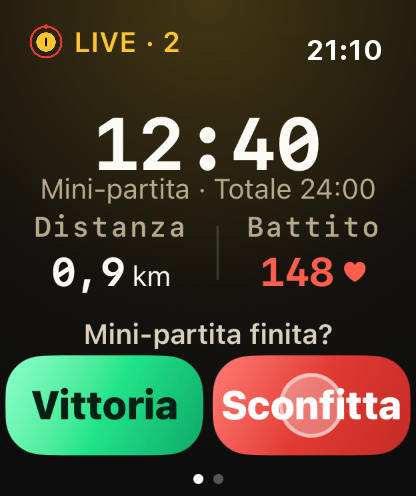 Passo 4: Mini-partita persa? Tocca «Sconfitta» una volta.