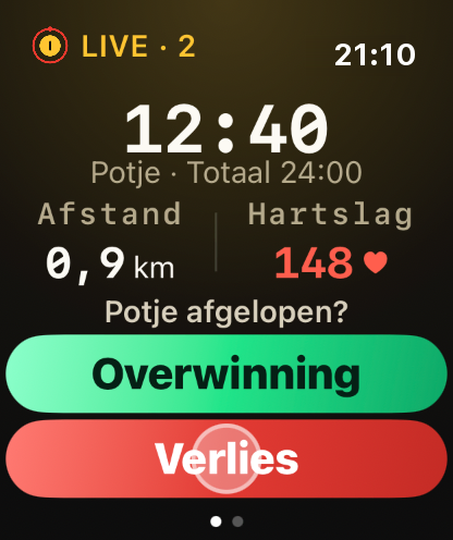 Stap 4: Potje verloren? Tik één keer op ‘Verlies’.