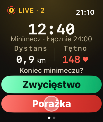 Krok 4: Przegrany minimecz? Dotknij raz „Porażka”.