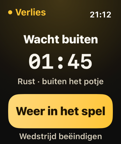 Stap 5: Wachten buiten: die tijd blijft buiten de telling.
