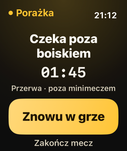 Krok 5: Czekanie poza boiskiem: ten czas zostaje poza liczeniem.