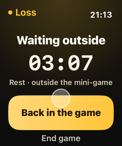Step 6: One tap puts you back on the pitch.