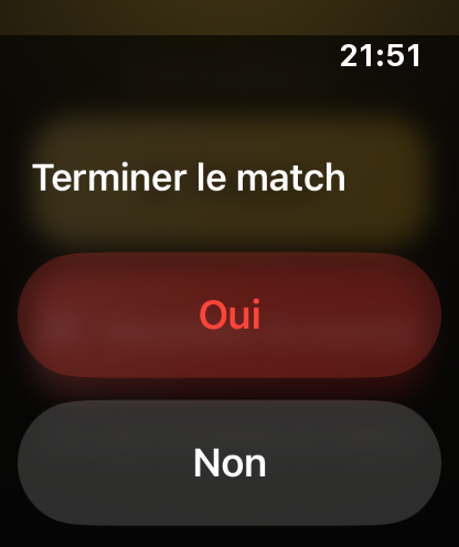 Étape 10: Fini ? Touche « Terminer le match ».