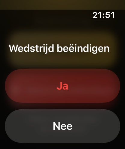 Stap 10: Klaar? Tik op ‘Wedstrijd beëindigen’.
